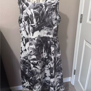 Apt. 9 Black and White Floral Midi Dress